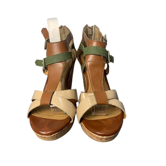 Dots Womens Multicolor Cork Wedge Sandals Size 7 With Adjustable Straps - Picture 2 of 8